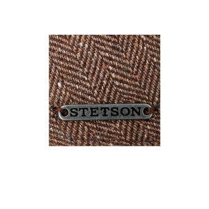 Stetson Kent Hayton Herringbone Sixpence Flat Cap Brown Brun 6212502-367