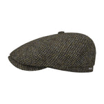Stetson Maguire Harris Tweed Sixpence Flat Cap Olive 6640902-41