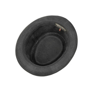 Stetson Organic Cotton Pork Pie Cloth Hat Fedora Black Sort 1691103-1