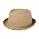 Stetson Organic Cotton Pork Pie Cloth Hat Fedora Brown Brun 1691103-76