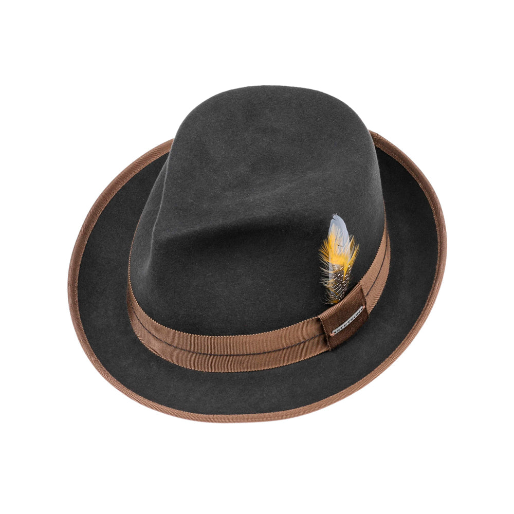 Stetson Orleans Vitafelt Hat Fedora Dark Grey Mørkegrå 2198001-3