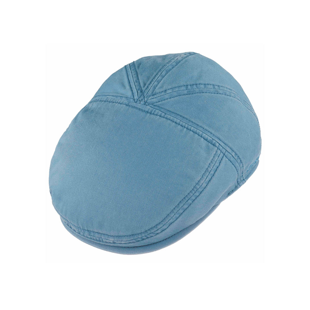 Stetson Paradise Cotton Sixpence Flat Cap Light Blue Blå