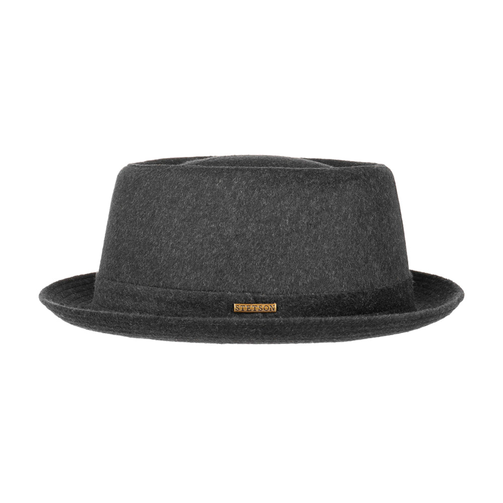 Stetson Pork Pie Wool Fedora Anthracite Grey Grå 1690102-3