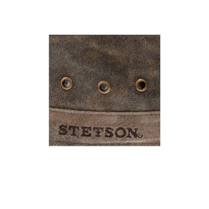 Stetson Raymore Pigskin Army Cap Adjustable Justerbar Dark Brown Brun 7497105-62