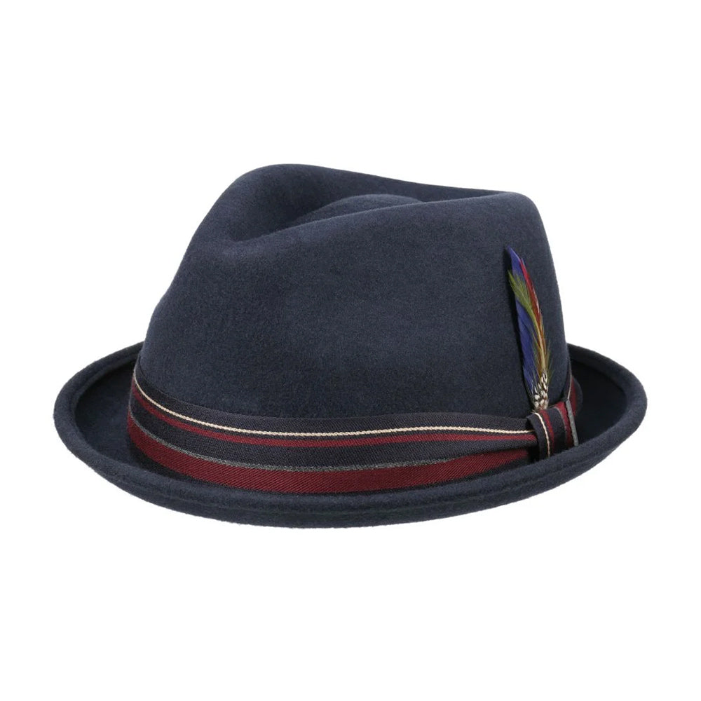 Stetson Salco Player Wool Hat Fedora Navy 1328109-2