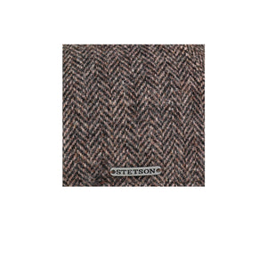 Stetson Texas Wool Herringbone Sixpence Flat Cap Grey Grå 6610501-333
