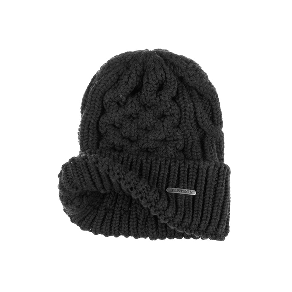 Stetson Tornell Wool With Cuff Beanie Black Sort 8599314-1