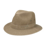 Stetson Traveller Hat Delave Organic Cotton Fedora Khaki 2541114-61