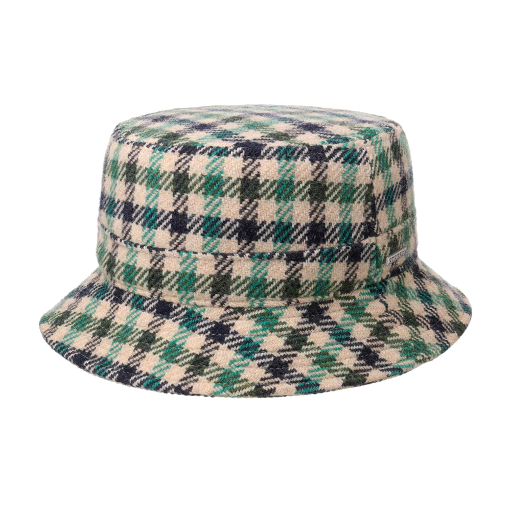 Stetson Vichy Check Clouth Hat Bucket Hat  Bølle Hat Green Beige Black Grøn Sort 1810201-227