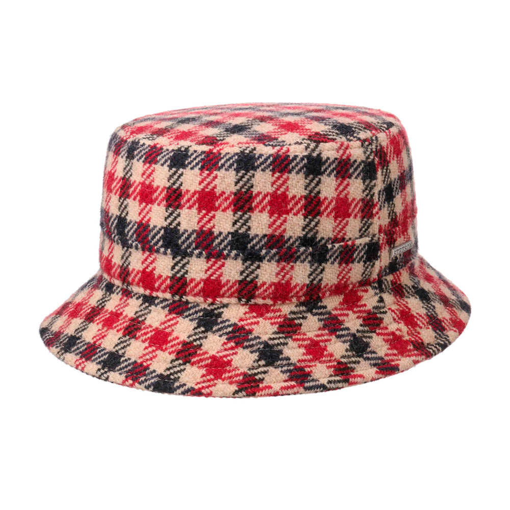 Stetson Vichy Check Clouth Hat Bucket Hat Bølle Hat Red Beige Black Rød Sort 1810201-268