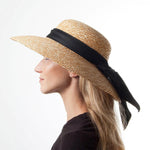 Sur La Tete Milan Boater Sun Hat Straw Hat Strå Hatte Nature Beige 801010-103304