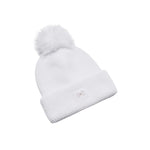 Under Armour Women's ColdGear® Infrared Halftime Ribbed Pom Beanie White Hvid 1373098-100