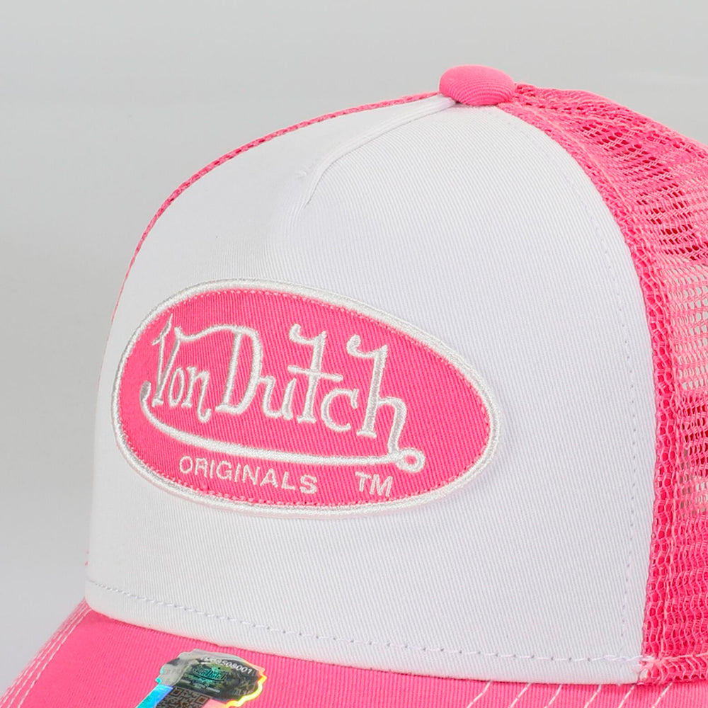 Von Dutch Boston Trucker Snapback White Pink Hvid Lyserød 70301470